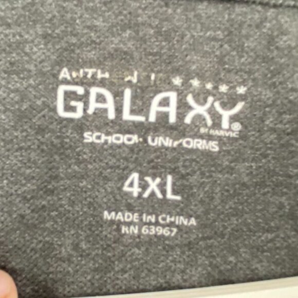 Galaxy School Uniforms Men's Polo Shirt 4XL Dark Gray - Picture 3 of 7